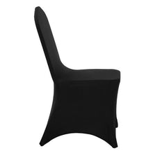 50-Pack Stretch Spandex Folding Chair Covers Universal Arched Front Slipcovers for Wedding Banquet & Party (Black)