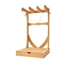 3-Tier Wooden Surfboard Stand Freestanding Rack with Hooks & Cork Padding for Storage and Display