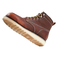 Steel Toe Moc Toe Work Boots for Men Size 9.5 Waterproof & Slip-Resistant (Brown)