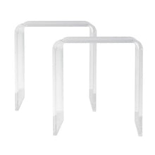 C-Shaped Clear Acrylic End Tables for Living Room Bedroom & Study (2PCS)