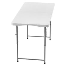 4 Ft Heavy Duty Folding Table with Adjustable Height & Handle – (White)