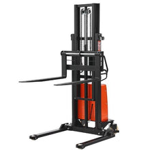 3300 lbs Load Capacity Semi Electric Pallet Stacker Adjustable Fork Width