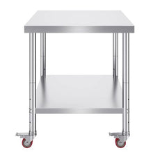 36 X 30 In Stainless Steel Work Table with 4 Wheels  for Commercial Kitchen Restaurant GZT9176JL