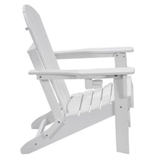 Plastic Adirondack Chairs with Cup Holder Folding All-Weather Outdoor Chairs (White) (Set of 2)