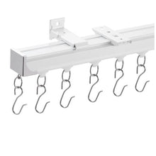8.9 FT/2.7M Ceiling Curtain Track Sliding Track with Hooks Ceiling/Wall Mount (White)