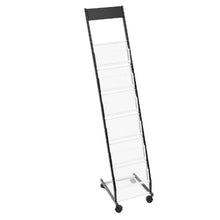 6 Pocket Narrow Literature Display Stand with Wheels HS-Z19