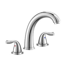 Roman Tub Faucet 3-Hole Waterfall Bathtub Faucet Set with 2 Handles Gooseneck Spout Deck-Mount (Silver)