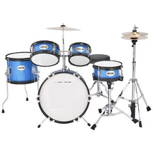 Kids Drum Set, 5-Piece 14" Junior Drum Kit with Throne, Cymbal & Drumsticks, Sky Blue