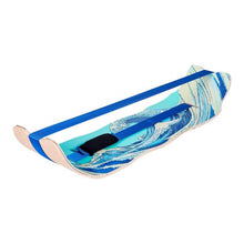 Wooden Balance Board Trainer for Adults Curved Wobble Board Core Training & Home Gym (Blue)