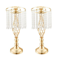 12PCS Crystal Wedding Flower Stand 19.3" Gold Metal Centerpiece Vase for Wedding & Party Decor