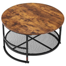 31.5-Inch Round Coffee Table Set Coffee Table with 2 End Tables Metal Legs (3-Piece)