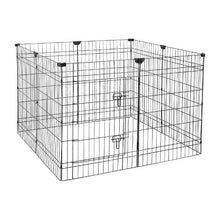 Dog Playpen 36" 8-Panel Foldable Metal Fence with Door Cover & Pad (Black)