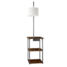 3-Tier Floor Lamp Table with Shelves & Charging