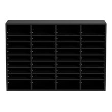 36 Compartments Wood Literature Organizer with Removable Shelves Mailboxes Slot for Office Home Classroom (Black)