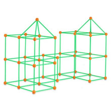 140 PCS Glow-in-the-Dark Fort Building Kit for Kids, STEM Construction Set with 96 Rods & 44 Balls, Ages 4–8+
