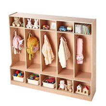 Kids Coat Cubby Organizer 5-Section Wooden Locker with 10 Storage Cubbies