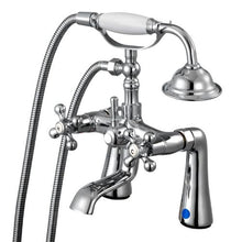 Clawfoot Tub Faucet Deck-Mount Bathtub Filler with Handheld Shower Chrome 360° Spout & 59" Hose