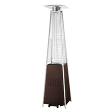 48,000 BTU Pyramid Propane Patio Heater Quartz Glass Tube Wheels Hammered Bronze