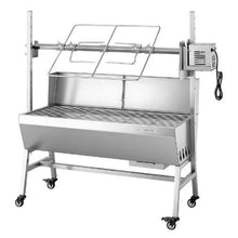 Rotisserie Grill 38W Charcoal Pig & Lamb Roaster 132 LB Capacity 7-Level Height Stainless Steel