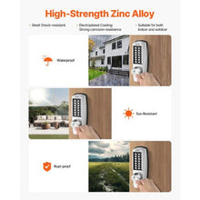 14-Key Mechanical Keypad Door Lock with Handle, Waterproof Stainless Steel