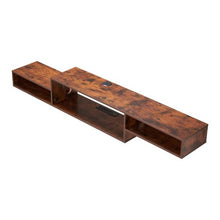 70 In Floating TV Stand Wall Mount Entertainment Center with Power Outlet & Cable Hole Modern TV Shelf with Storage Cabinet - (Wood)
