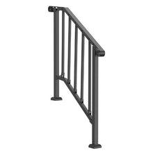 2-3 Steps Black Porch Deck Handrails for Outdoor for Seniors