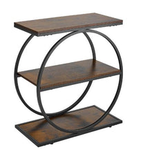 Rustic Brown 3-Tier Nightstand Side Table