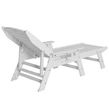 HDPE Chaise Lounge Chair 6-Position Adjustable Patio Lounge Chair with Cup Holder 400 lbs Capacity (White)