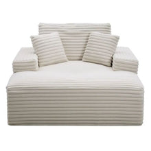 54-Inch Boneless Chaise Lounge Chair Oversized Upholstered Sofa with Pillows and Armrests Beige