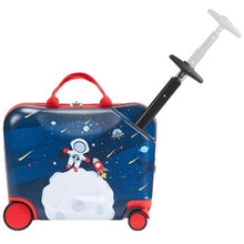 Kids Ride-On Luggage – 18" Carry-On for Kids (Blue & White)