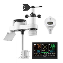 7-in-1 Wi-Fi Weather Station 7.5-Inch Display Solar Outdoor Sensor Pool Thermometer Rain Gauge & Wind Speed