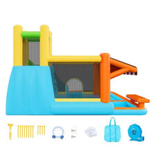 14.9' x 12.8' Inflatable Bounce House with Water Slide Splash Pool & Pretend Market – Kids 3-8