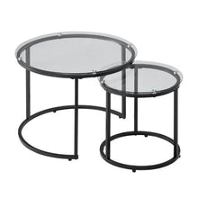 23-24 In Glass Nesting Side Tables Set of 2 for Small Spaces