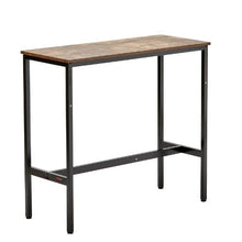 Sturdy Metal Frame High Top Pub Table – 39"x16"x35.5" – Rustic Brown & Black – Easy to Assemble Bar Height Cocktail Counter for Living Room & Parties