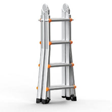 15.5 FT Telescoping A-Frame Ladder Compact Aluminum Extension Ladder 330 LB Capacity
