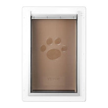 9.29" x 13.19" Pet Door Metal Frame with Lock and 3-Flap System Weatherproof Doggy Door Easy to Install in Interior for Pets