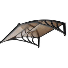 38 x 40 in Door Awning Canopy Polycarbonate Front Door Cover Rain & UV Protection (Brown)