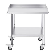 24 X 28 In  Stainless Steel Work Table with 4 Wheels  for Commercial Kitchen Restaurant SKT710-610