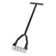 9.2-Inch Manual Lawn Aerator 15-Spike Heavy-Duty Tool with Long Handle & Wide Plate