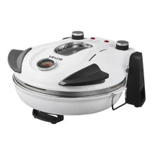 12-Inch Electric Pizza Oven 1200W Cordierite Stone 5-Mode Temperature Control 788°F (White)