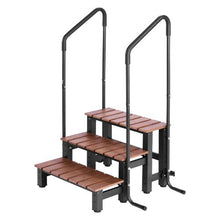 3-Step Hot Tub Steps with Handrail 25.2 In Wide Spa Stairs 550 lb Capacity
