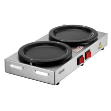 Commercial Coffee Decanter Warmer 80W x 2 Dual Plates Fits 1.8L Glass Decanter – For Coffee Shop Office & Home