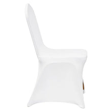 50-Pack Stretch Spandex Folding Chair Covers Universal Arched Front Slipcovers for Wedding Banquet & Party (White)
