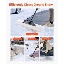 36 In Portable Snow Pusher Shovel with Ergonomic Grip HDPE Blade & Metal Edged Strip for Driveway & Garden