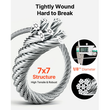 1/8 Inch 7x7 Strand T316 Stainless Steel Braided Aircraft Cable 600FT