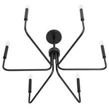 6-Light Black Farmhouse Chandelier Adjustable Height Hanging Light Fixture for Dining Room Bedroom Foyer Kitchen & Living Room