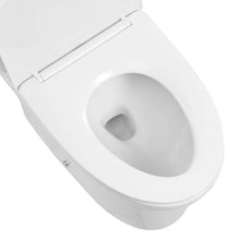 Elongated One-Piece Toilet Vortex Dual-Flush 1.0/1.28 GPF Comfortable Chair Seat Standard Height 12" Rough-In White & Silver Easy-Clean Skirted Design