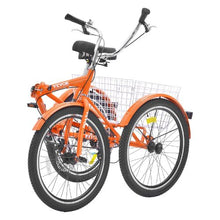 24" Folding Adult Tricycle, Lightweight Aluminum 3-Wheel Cruiser with Large Rear Basket