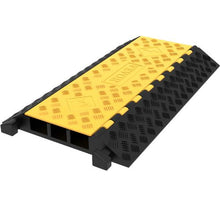2 x 2.3 inch 3 Channel Rubber Cable Guard Durable Cord Protection Ramp for Driveways