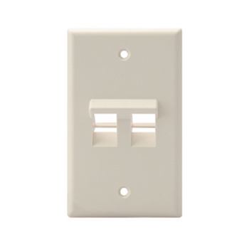 Angled Single-Gang QUICKPORT 2-Port Wallplate Light Almond 41081-2TP